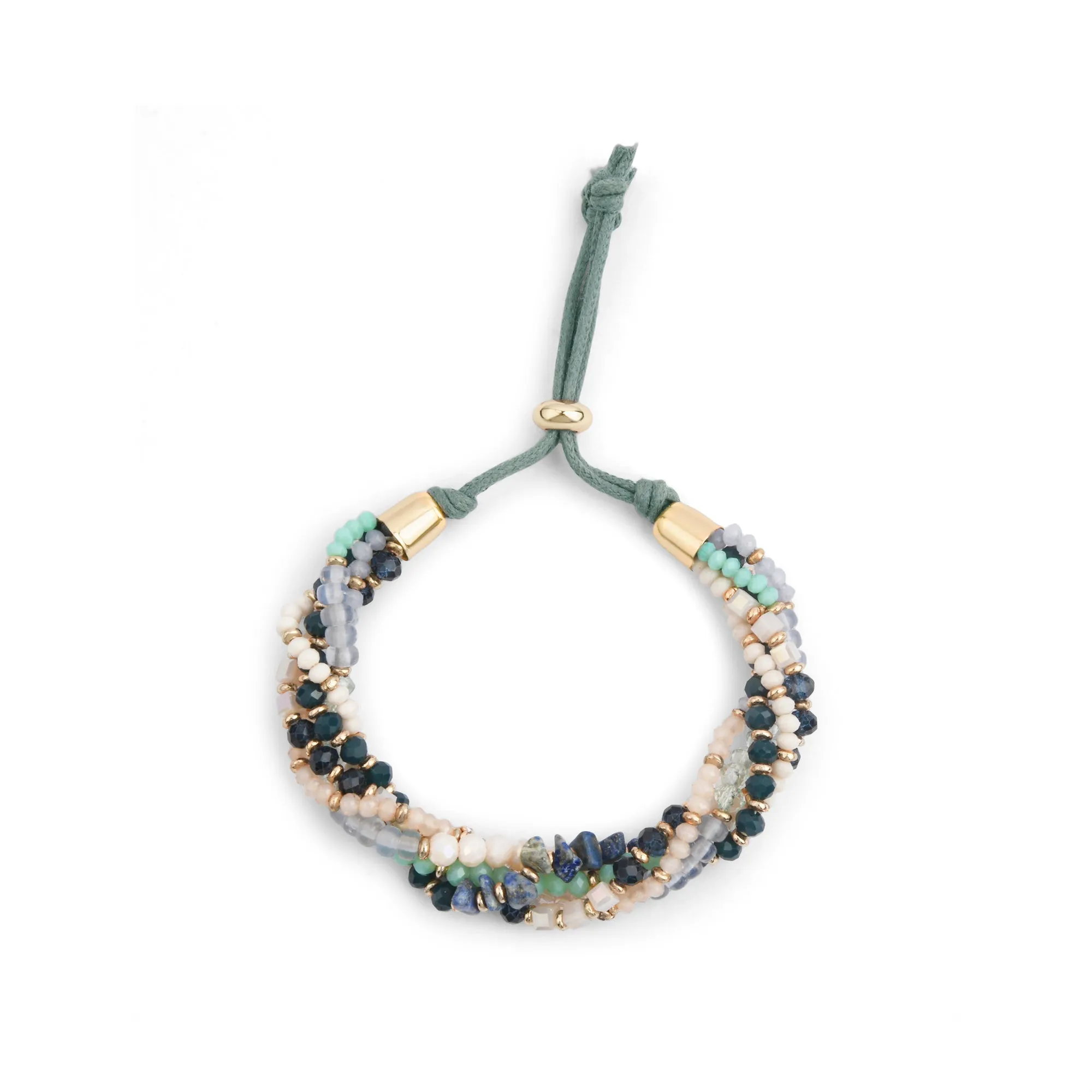 Accessorize London Women Blue Twisted Bead Toggle Bracelet