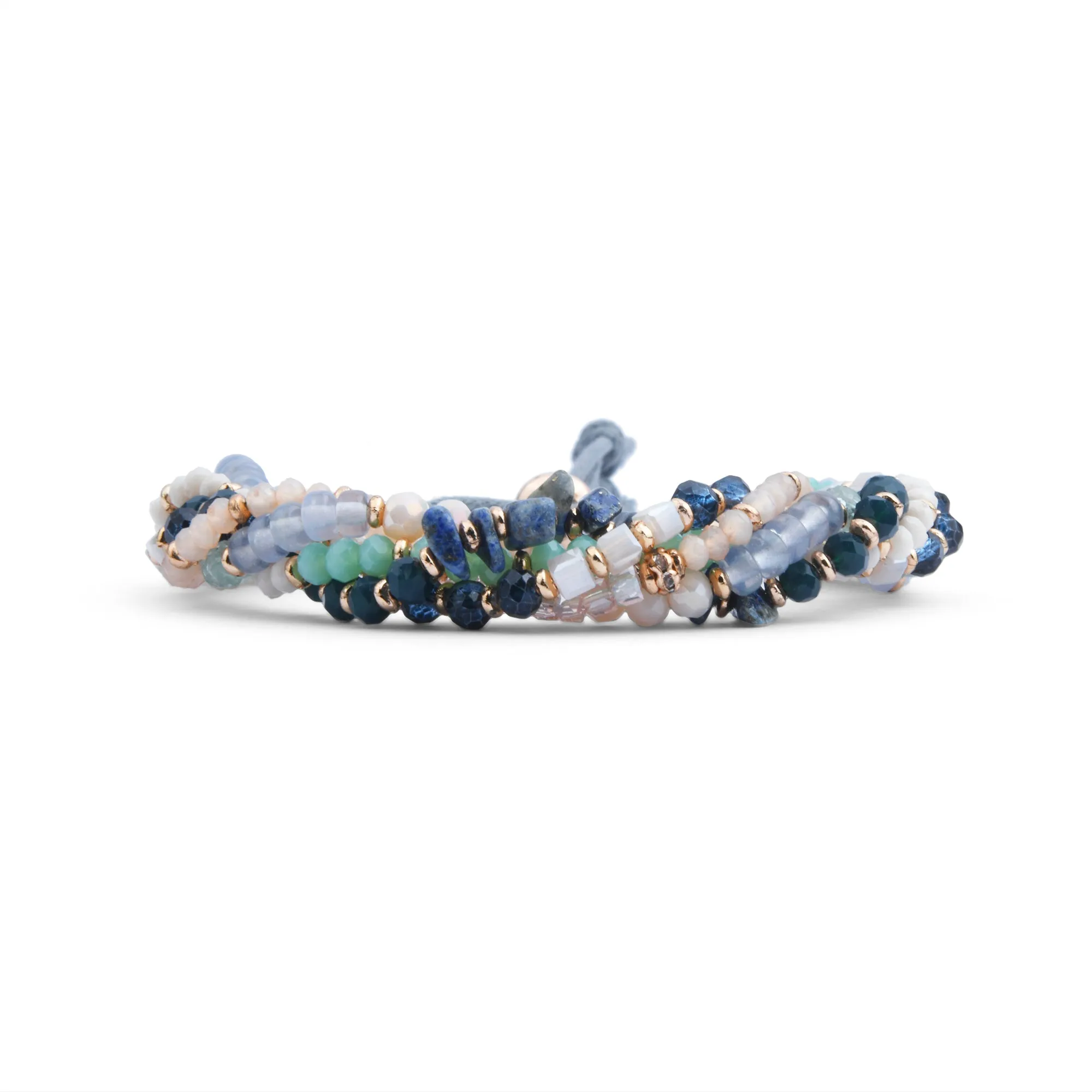 Accessorize London Women Blue Twisted Bead Toggle Bracelet