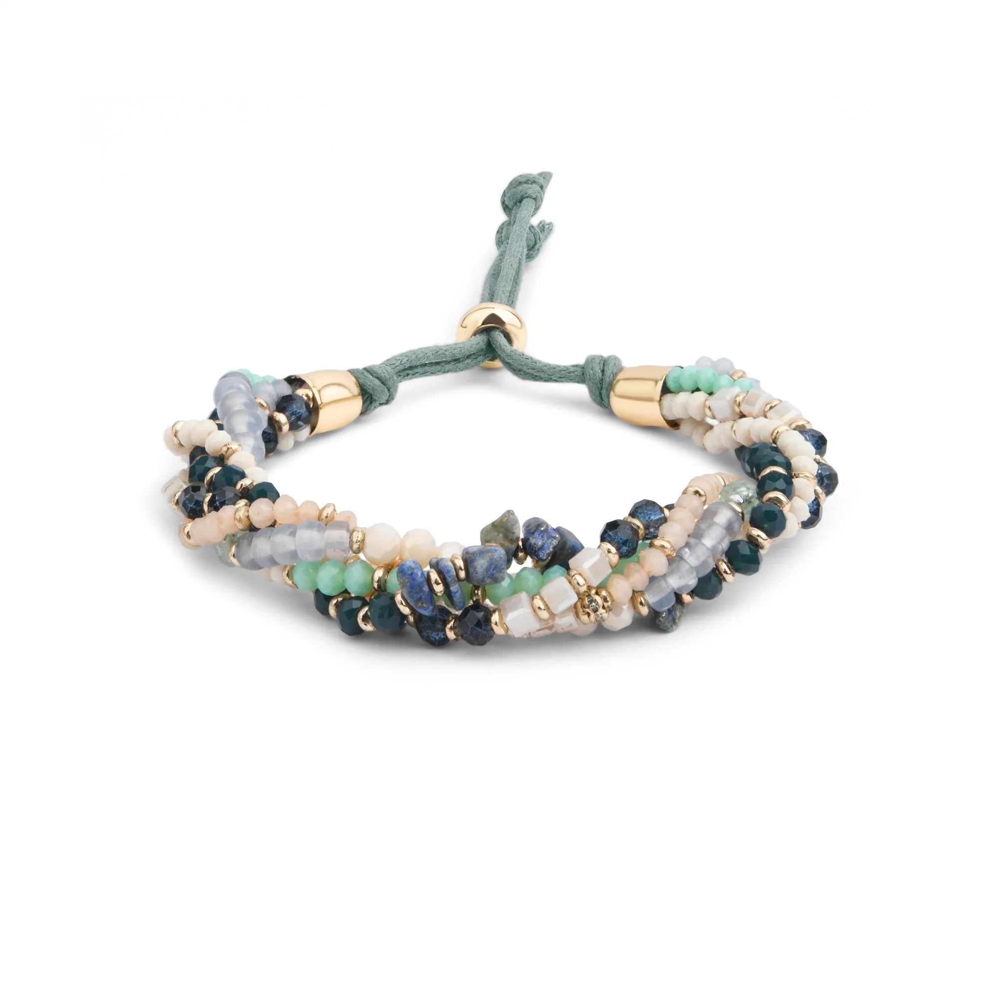 Accessorize London Women Blue Twisted Bead Toggle Bracelet