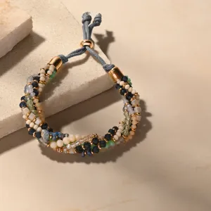 Accessorize London Women Blue Twisted Bead Toggle Bracelet