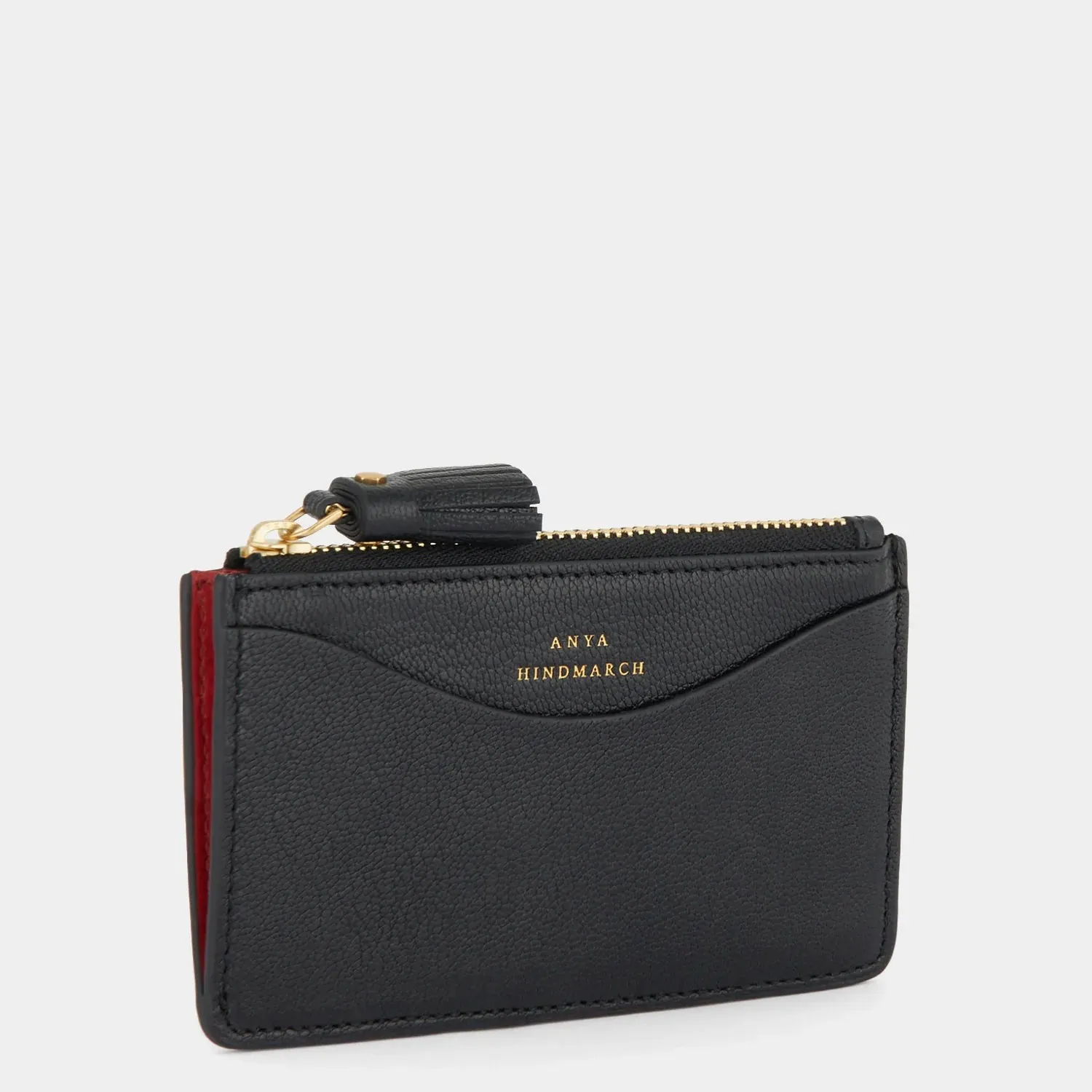 AH Zip Card Case Peeping Eyes in Black