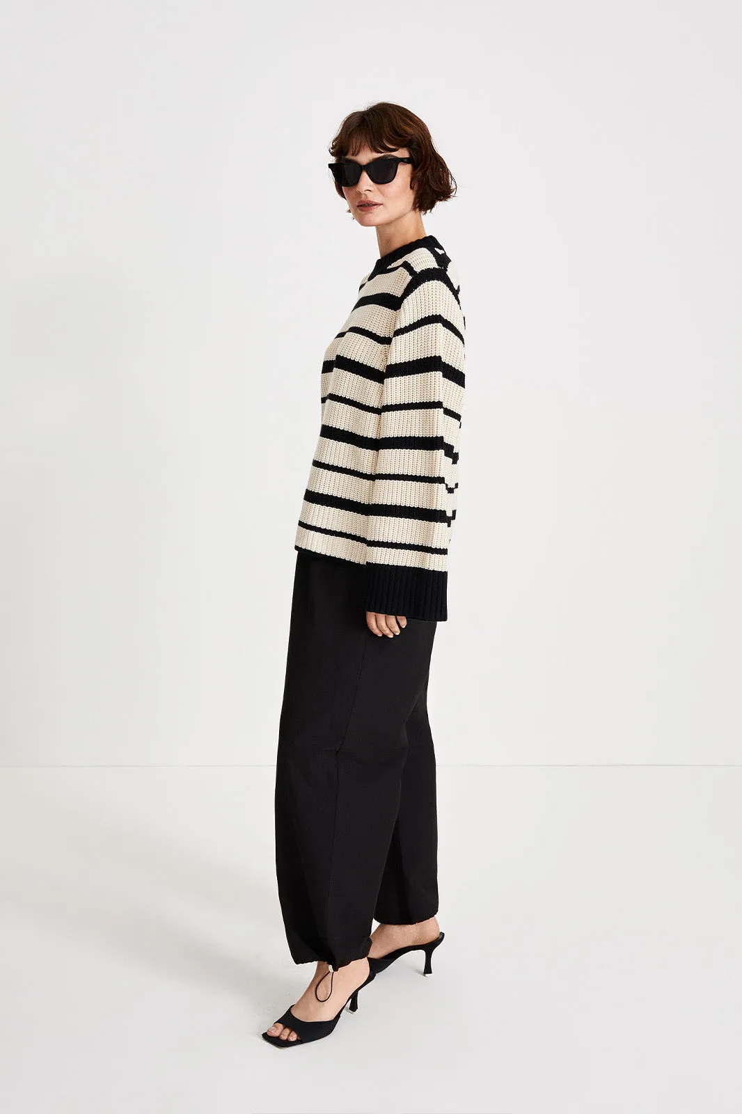 ALDO SWEATER - CREAM STRIPE