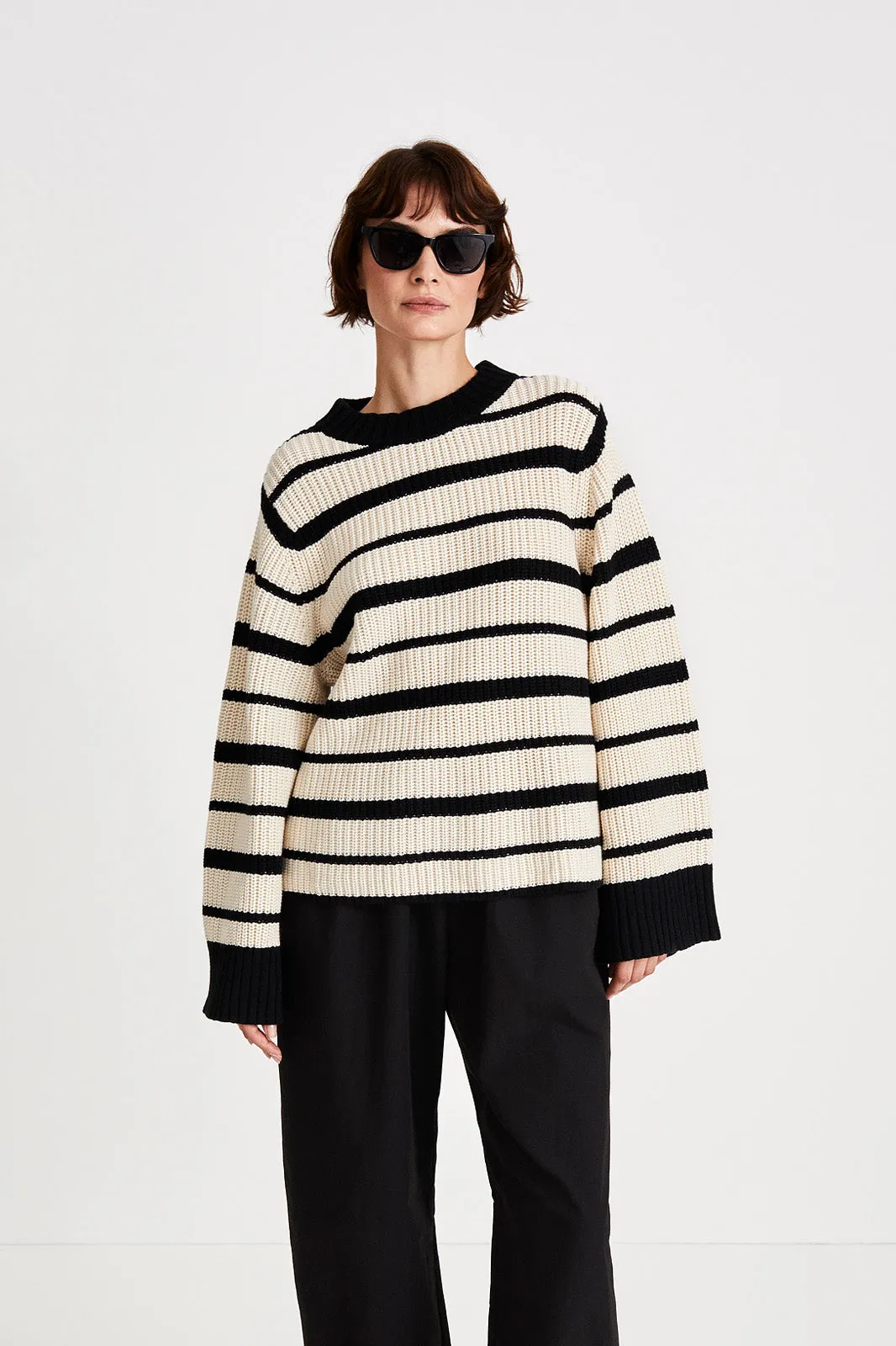 ALDO SWEATER - CREAM STRIPE