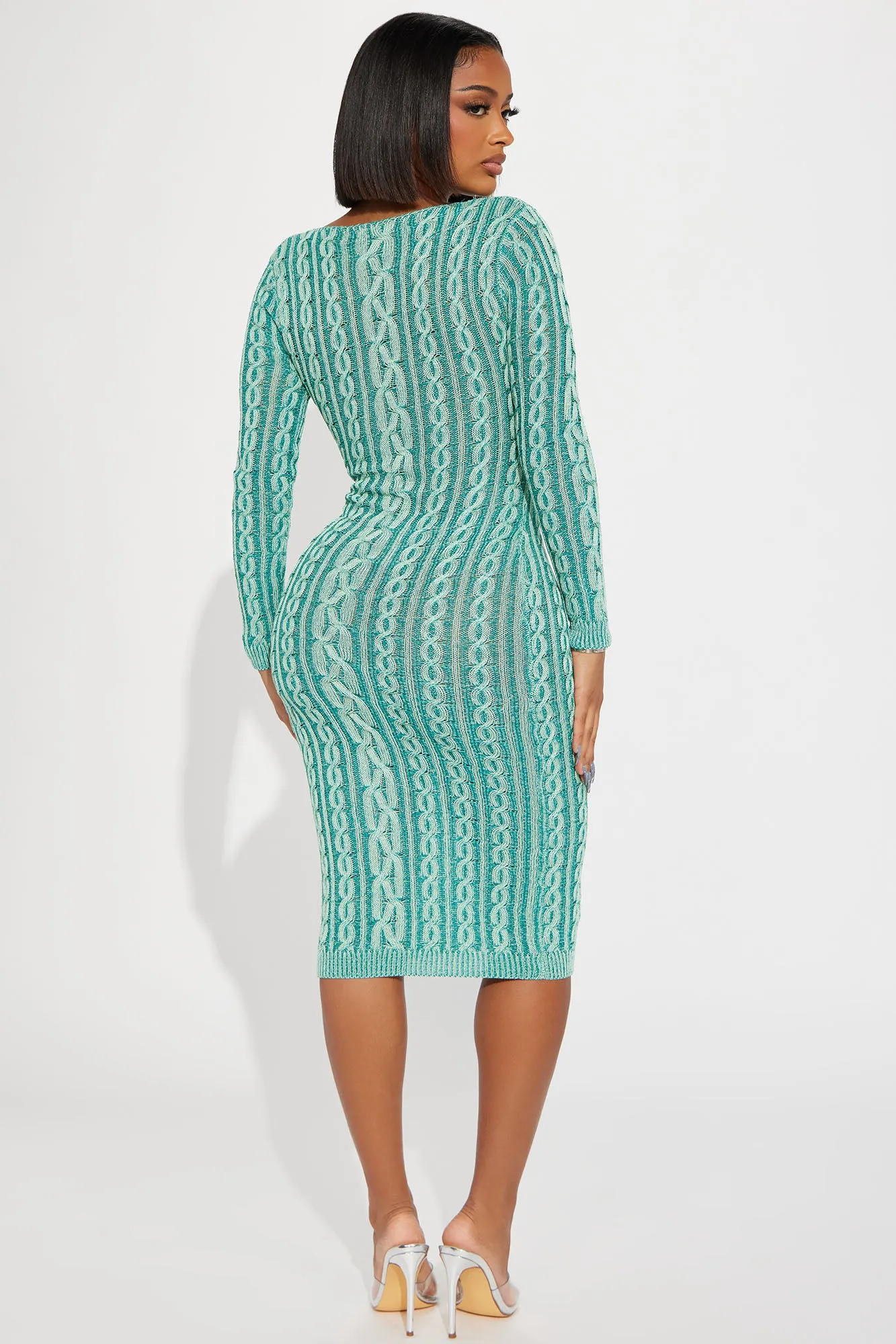 Alena Sweater Midi Dress - Jade