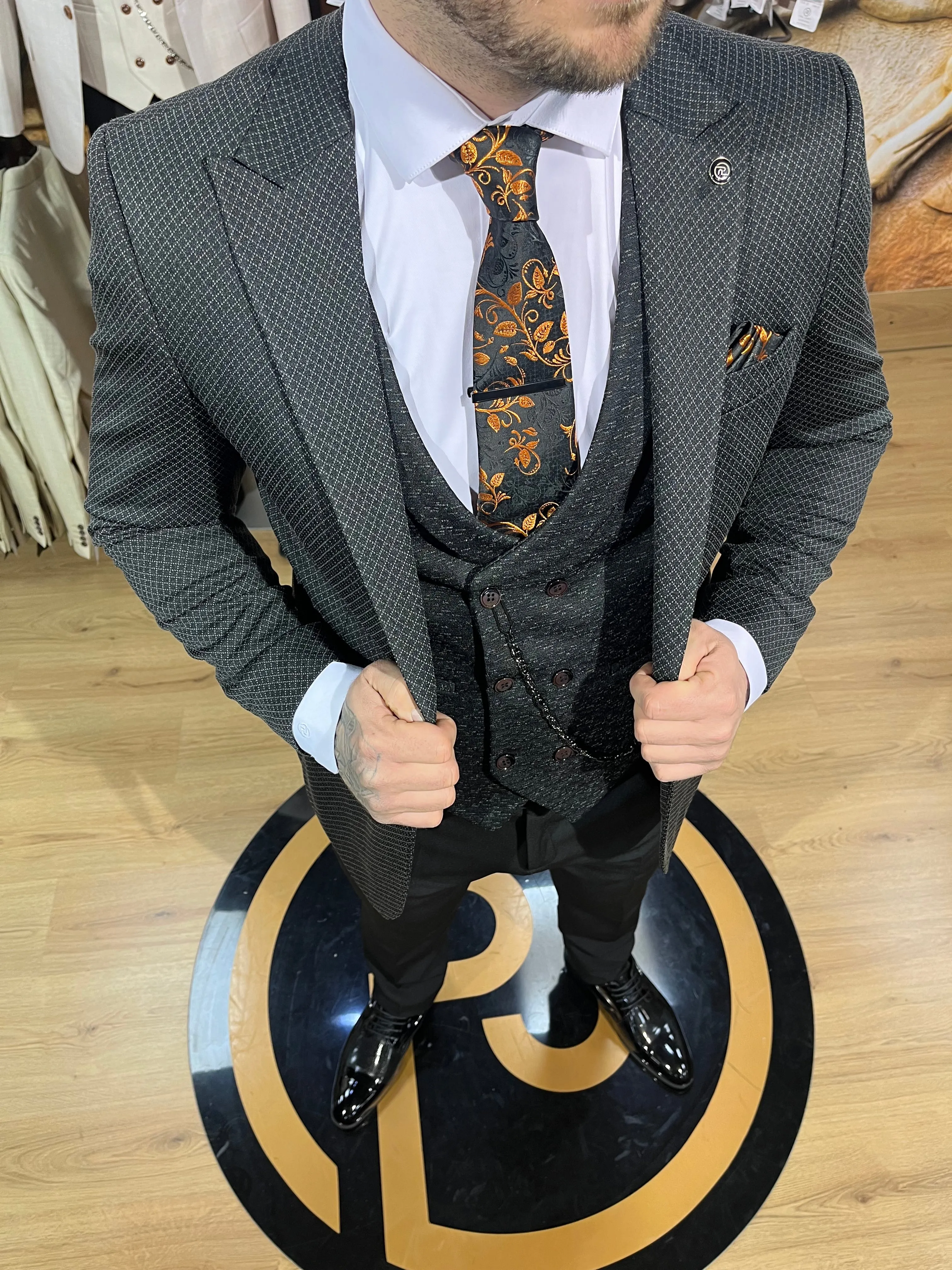 Anderson - Black/Grey 3 Piece Suit