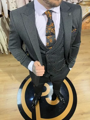 Anderson - Black/Grey 3 Piece Suit