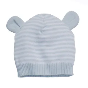Blue Stripe Knit Hat w/ Ears