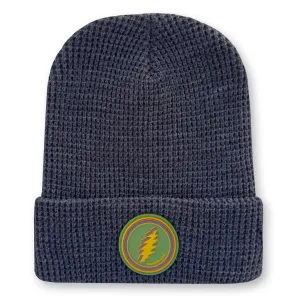 Bolt Waffle Knit Beanie in Charcoal