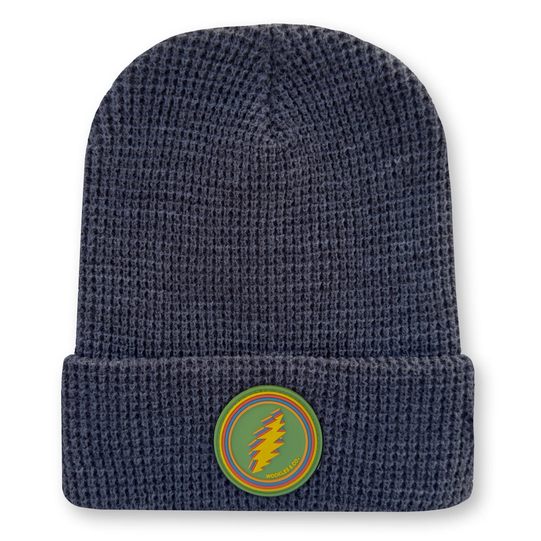Bolt Waffle Knit Beanie in Charcoal