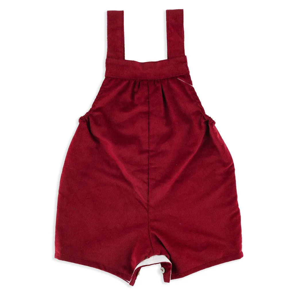 Burgundy Corduroy Shortalls