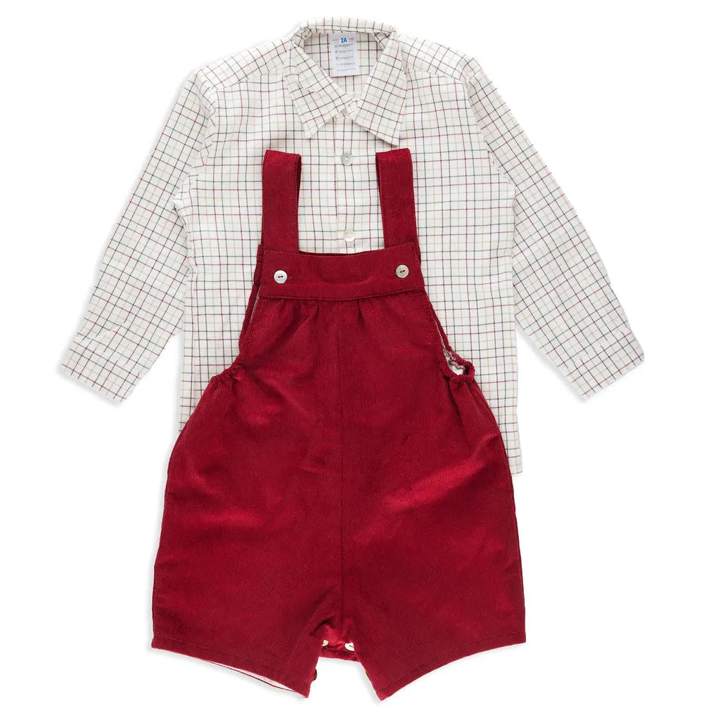 Burgundy Corduroy Shortalls