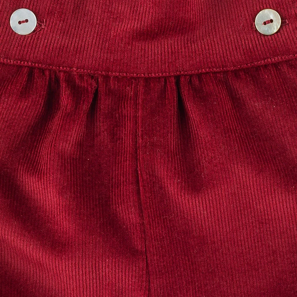 Burgundy Corduroy Shortalls