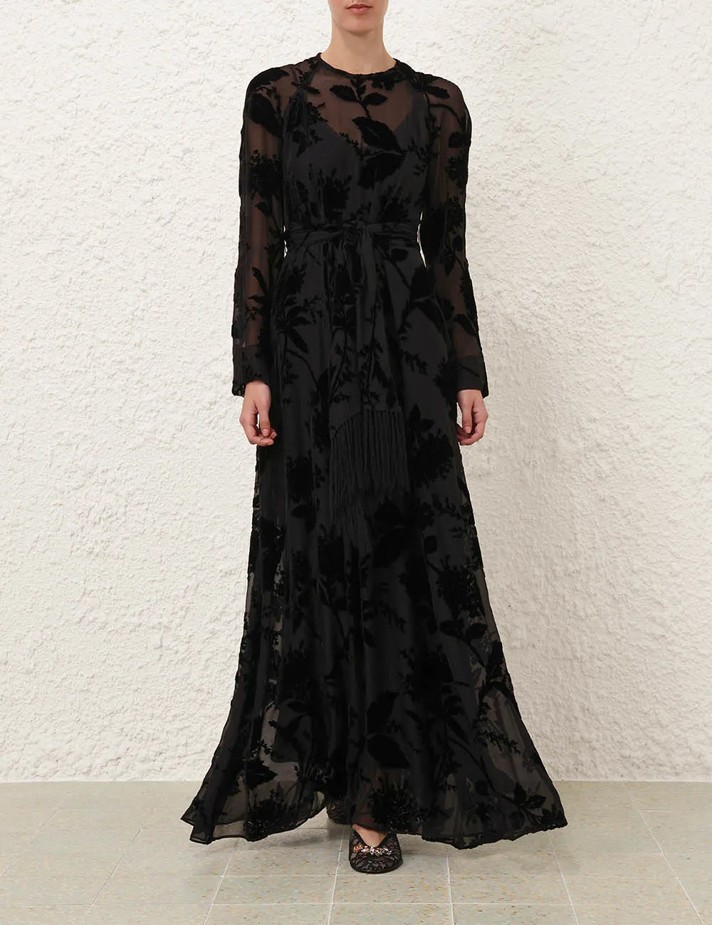 Burnout Sheath Dress in Black