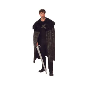 Costume homme cape de chevalier noire (STD)