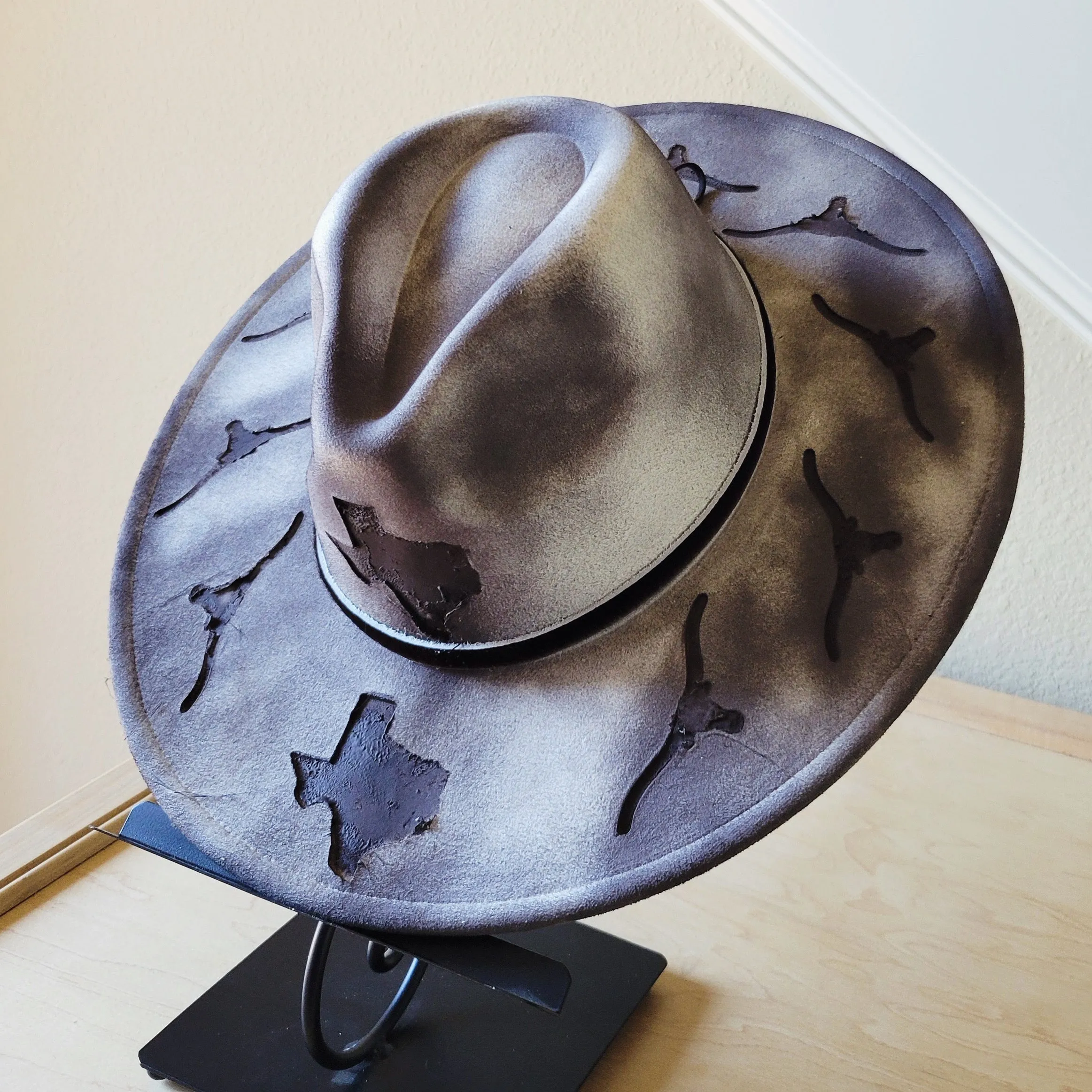 CUSTOM Hand-Painted Branded Cowgirl Western Boho Hat A70