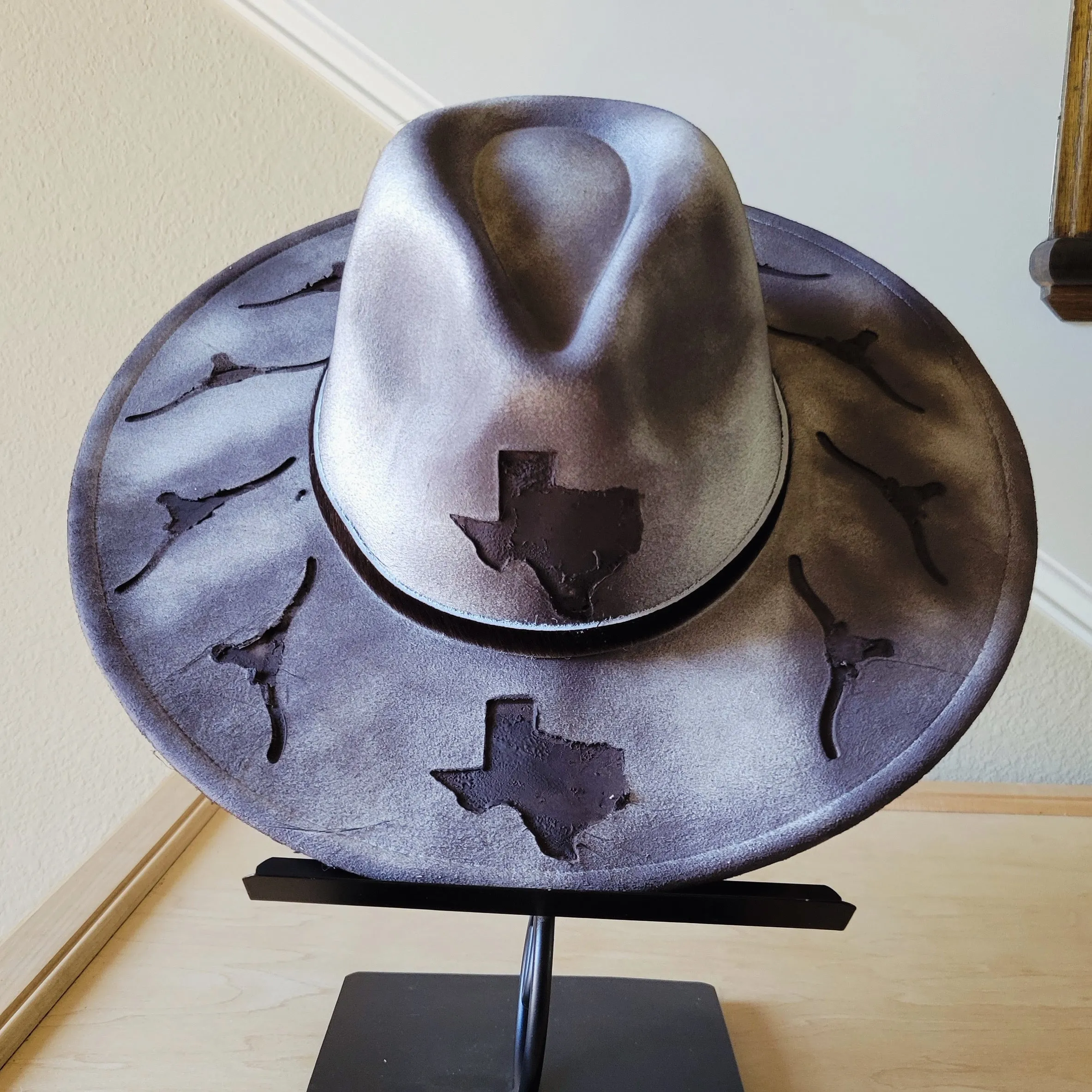 CUSTOM Hand-Painted Branded Cowgirl Western Boho Hat A70
