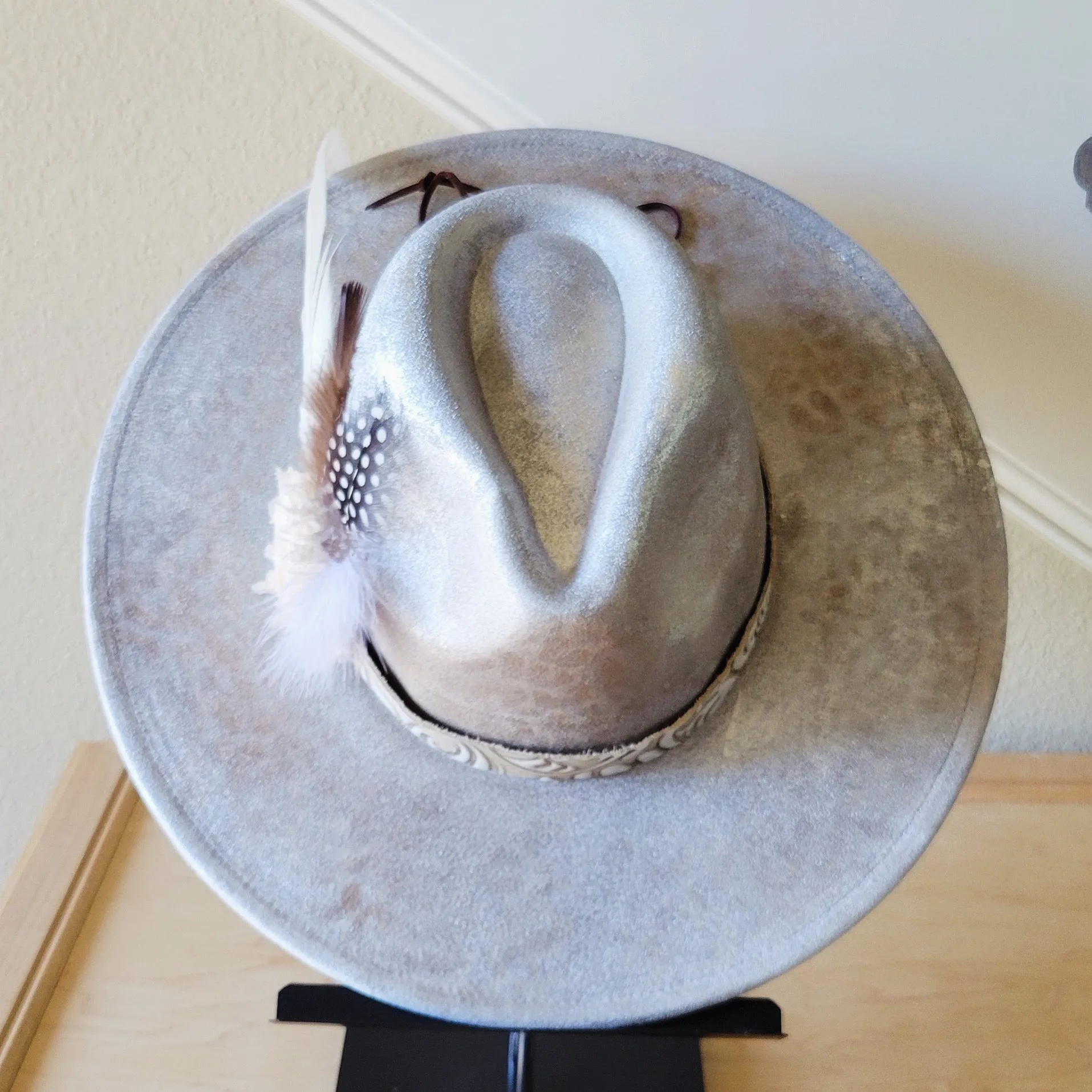 CUSTOM Hand-Painted Bridal Cowgirl Western Boho Hat A66
