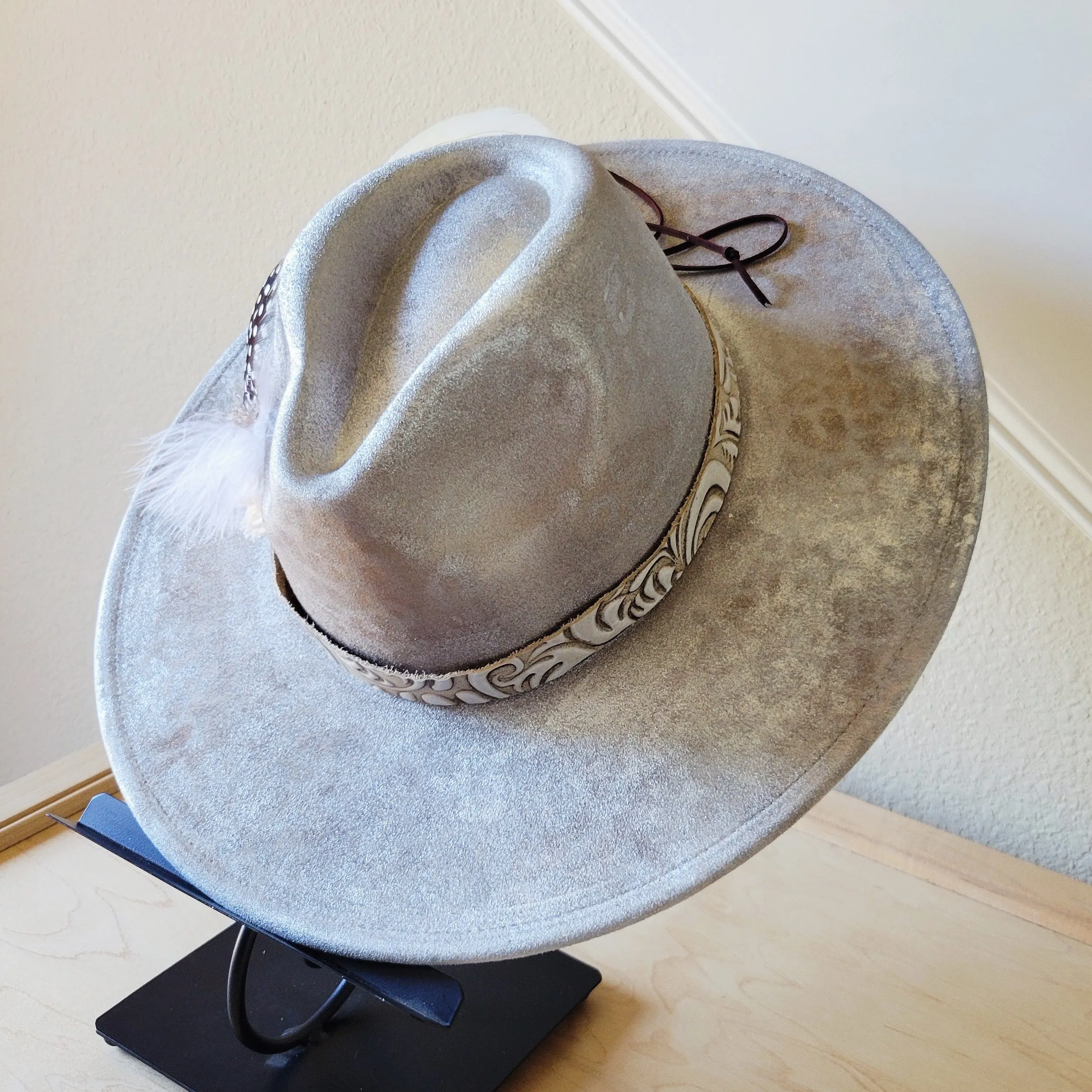 CUSTOM Hand-Painted Bridal Cowgirl Western Boho Hat A66