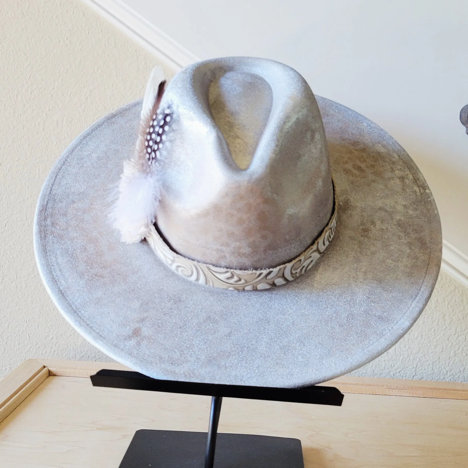 CUSTOM Hand-Painted Bridal Cowgirl Western Boho Hat A66