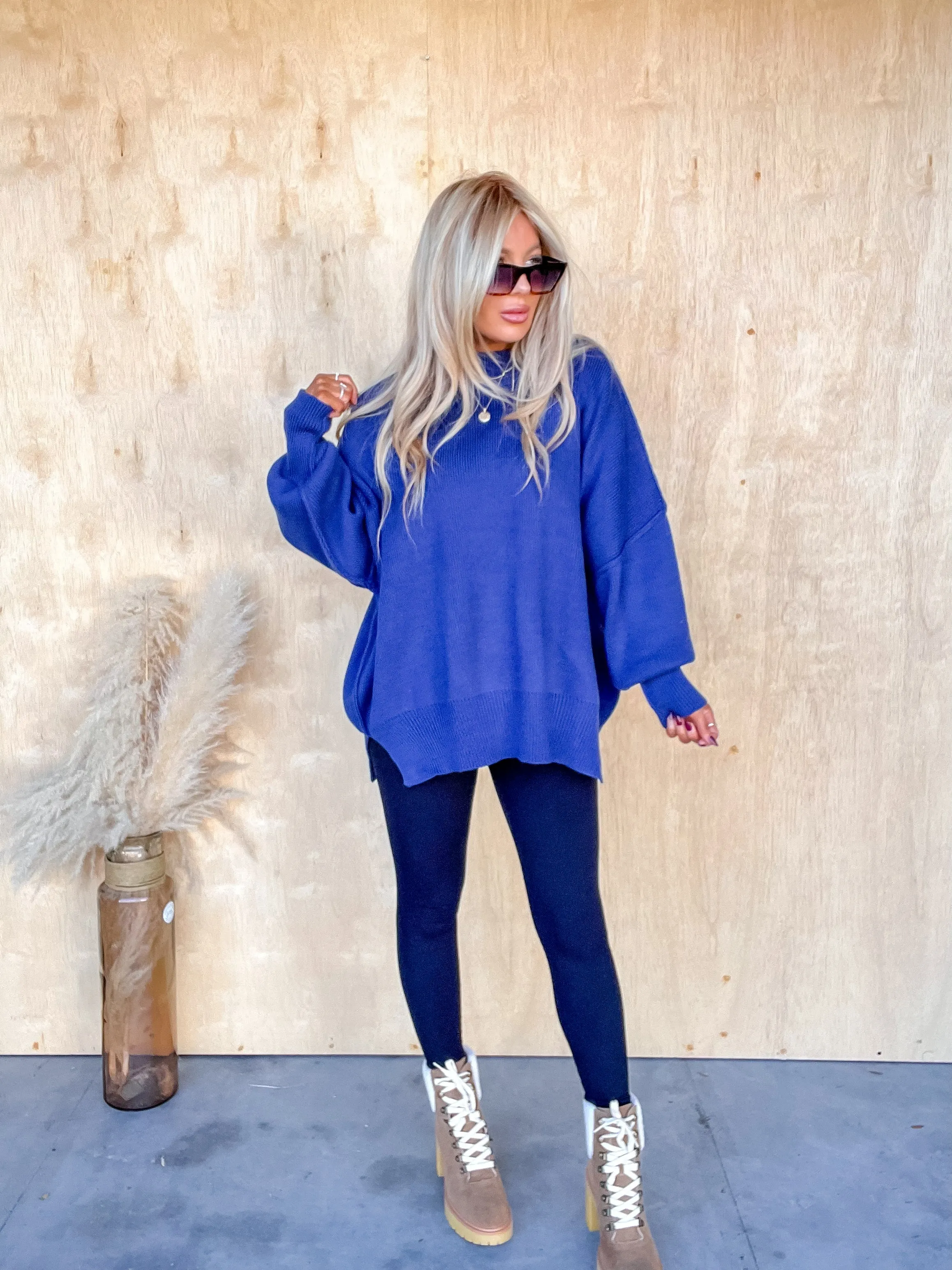 DOORBUSTER - Sweeter Than You Light Navy Oversized Sweater