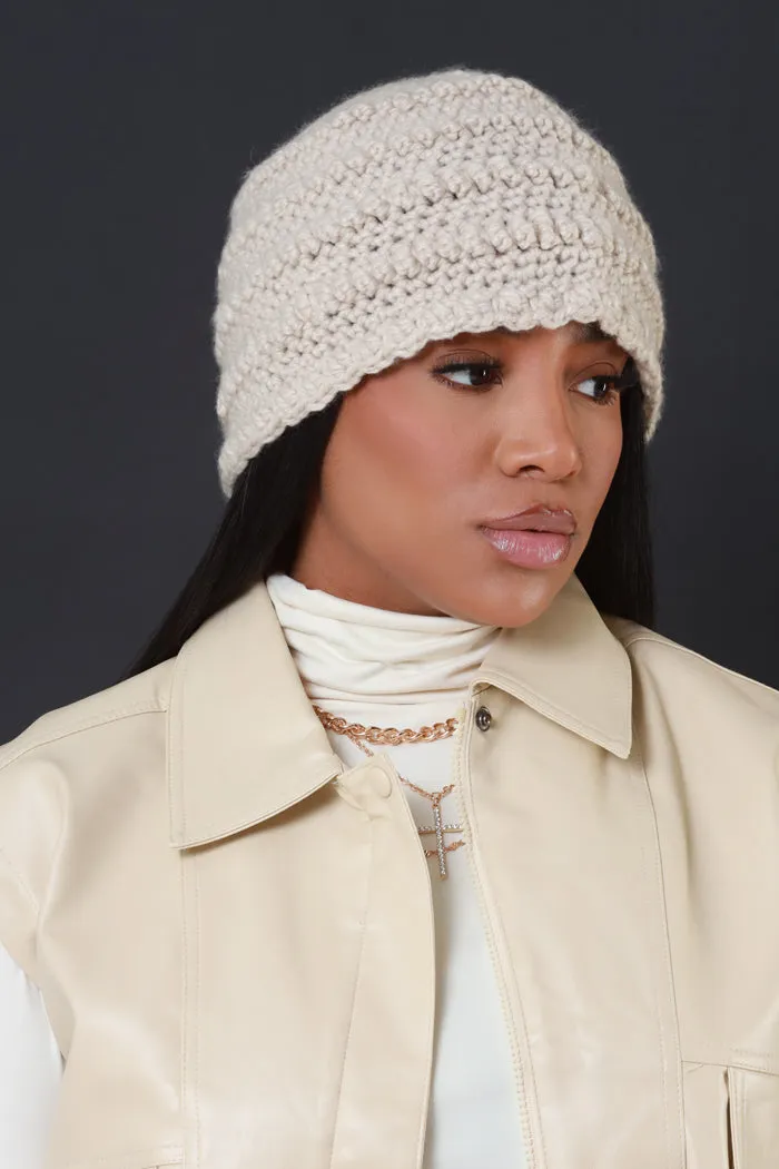 Dream It Crochet Bucket Hat - Beige