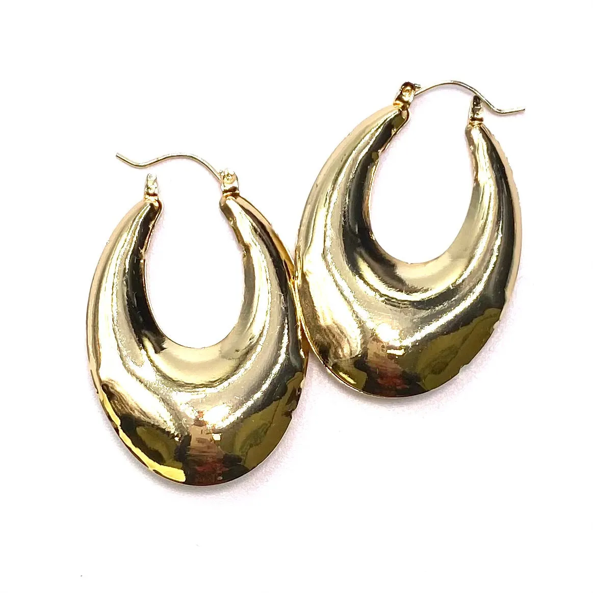Earring Metal Hoop Shiny