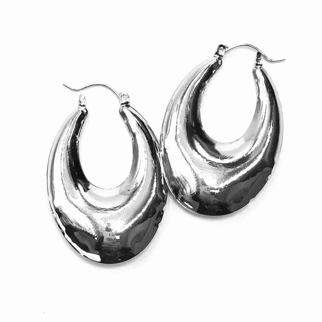 Earring Metal Hoop Shiny