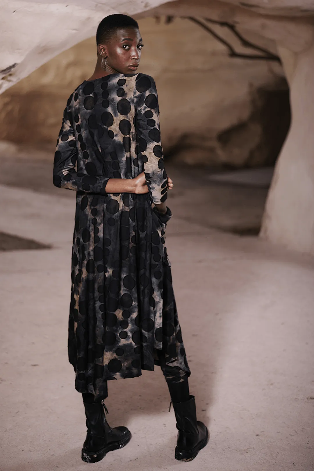 Echo Asymmetry Dress, Coffee