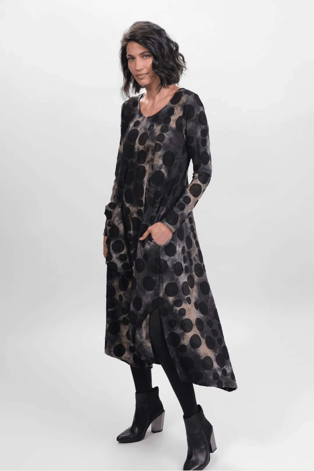 Echo Asymmetry Dress, Coffee