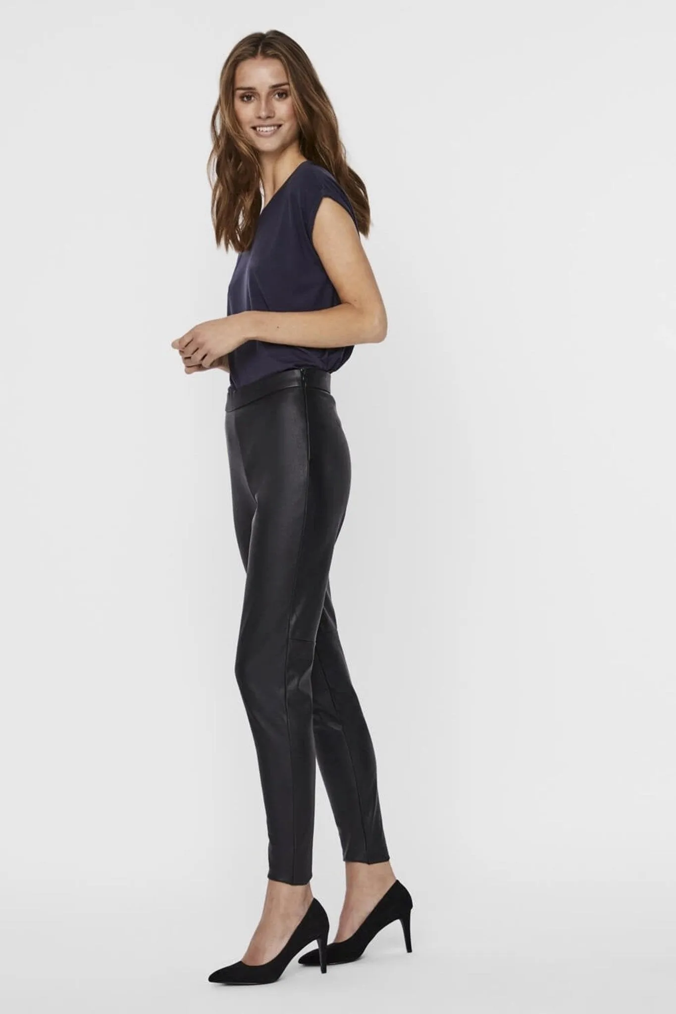 Faux leather leggings - Black