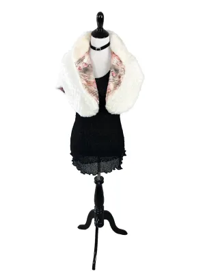 Faux Rabbit and Mink Fur Cape with Pink Design Interior