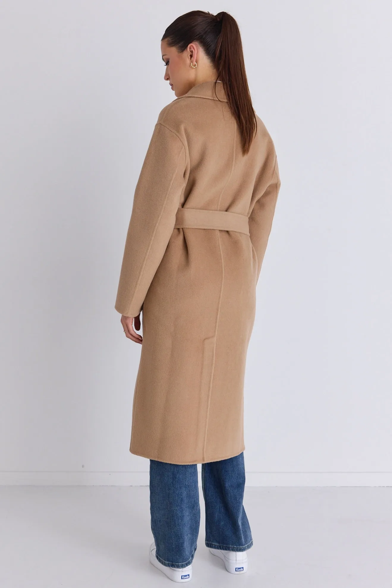 Geneva Camel Wool Blend Belted Coat