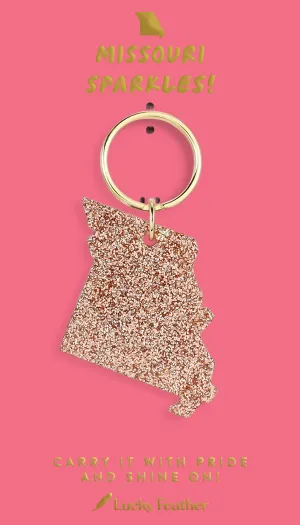 Glitter Missouri Keychain