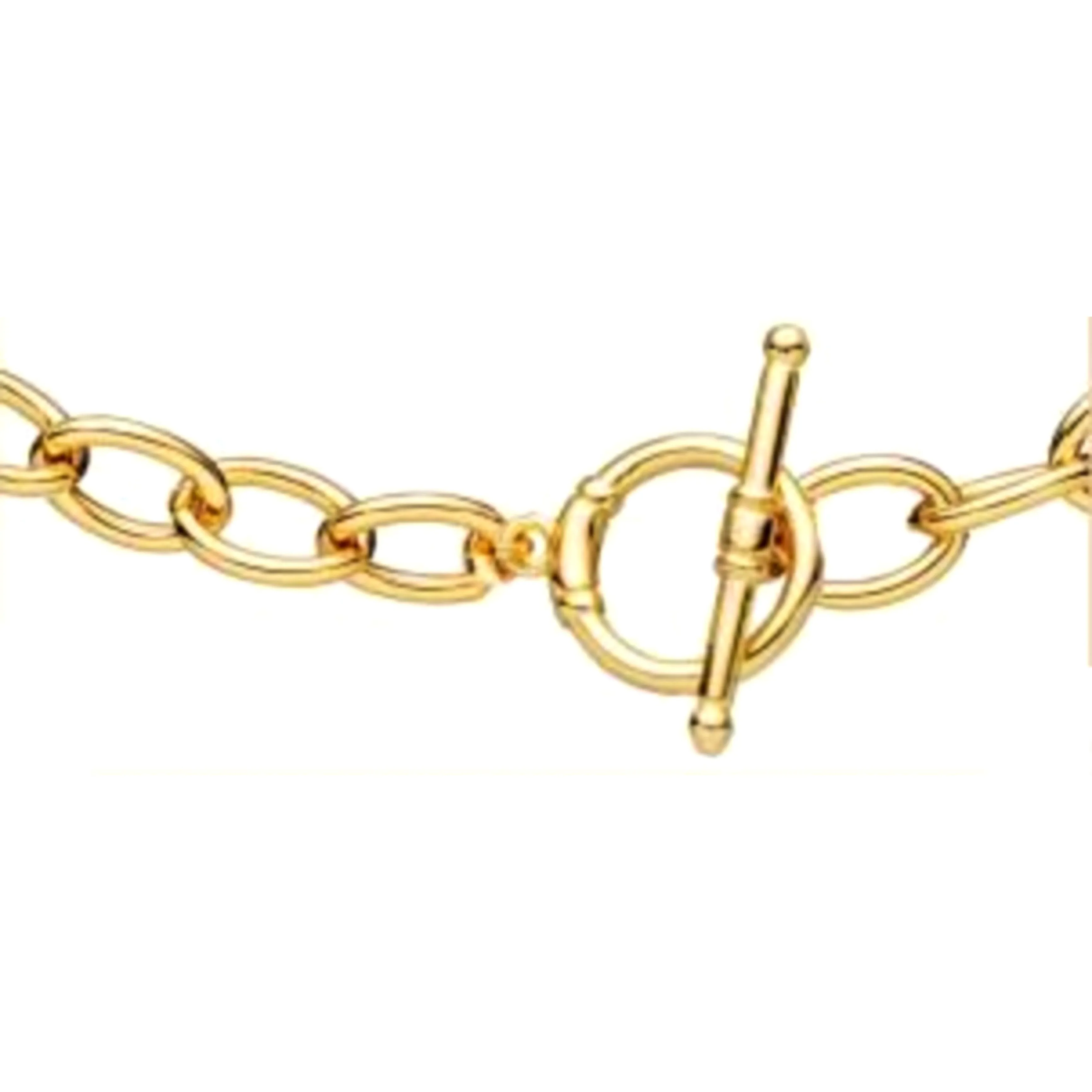 Gold Plated Shiny Large Link  Bracelet