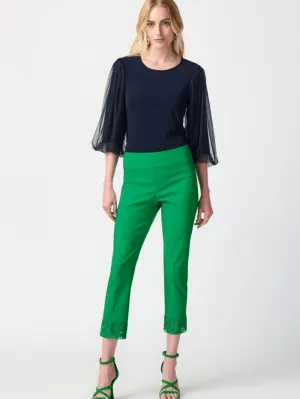 Joseph Ribkoff Crop Pull On Trousers In Island Green 241102 Col 4203