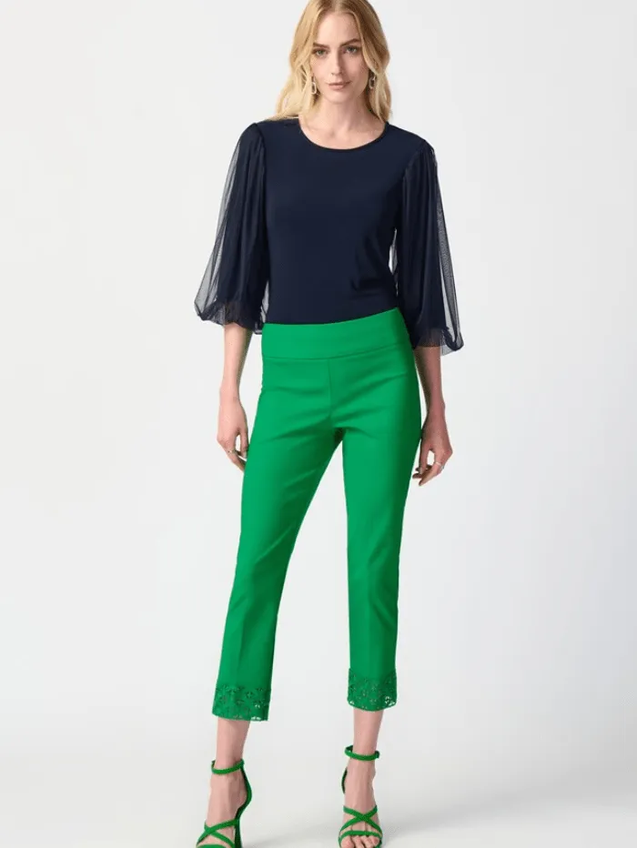 Joseph Ribkoff Crop Pull On Trousers In Island Green 241102 Col 4203