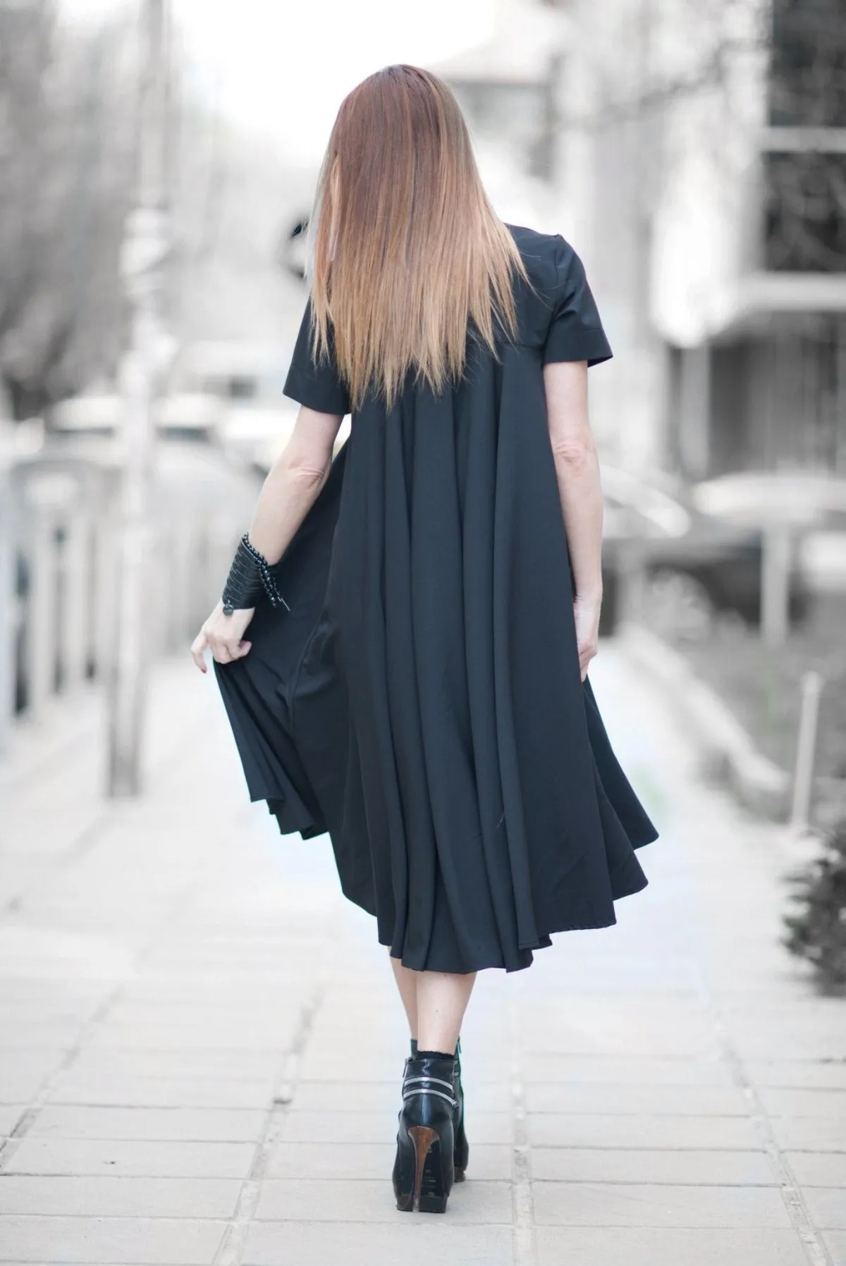 KOSARA Black Summer Maxi Dress