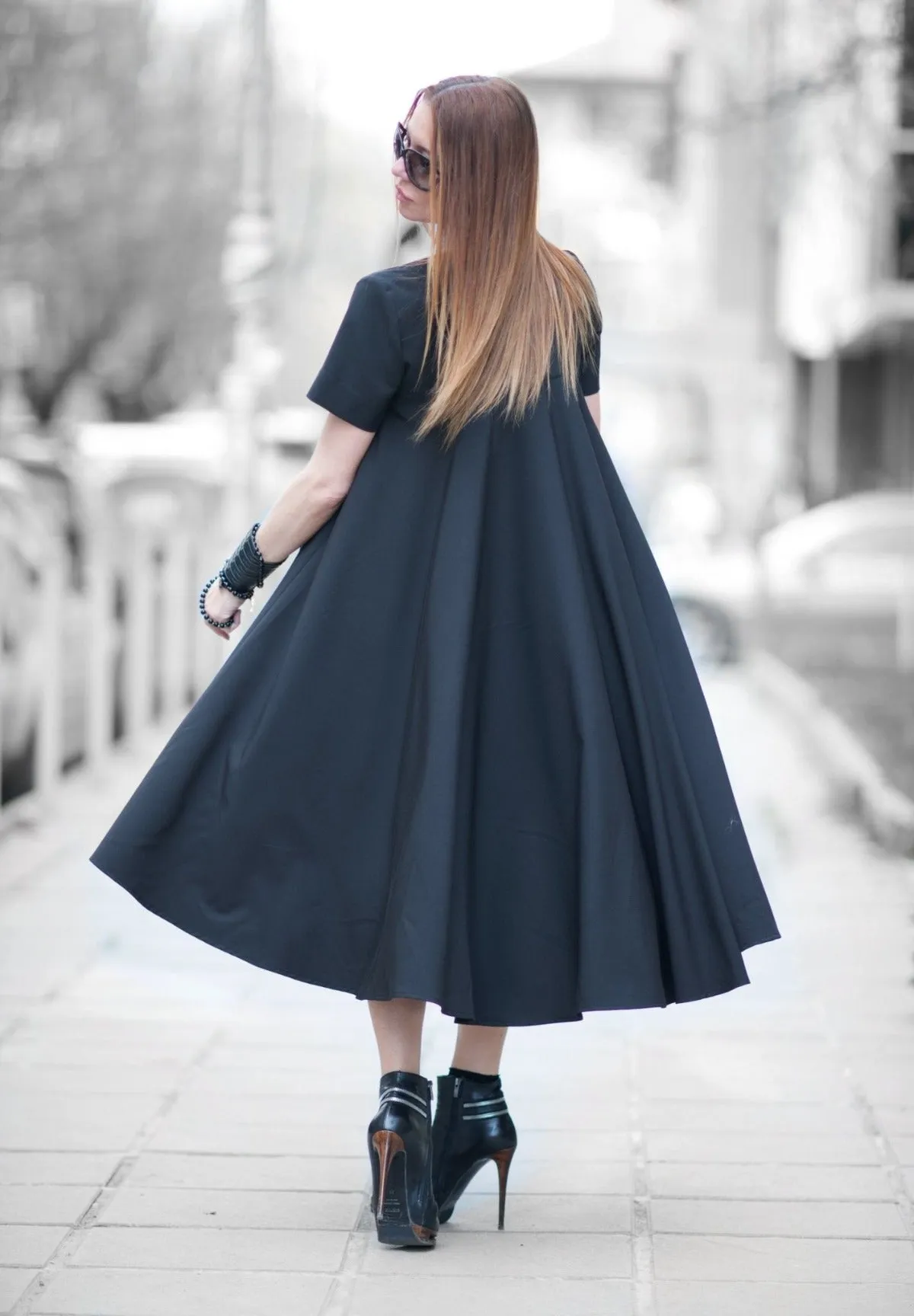 KOSARA Black Summer Maxi Dress