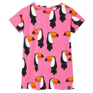 Kukukid Pink Tucan T-Dress