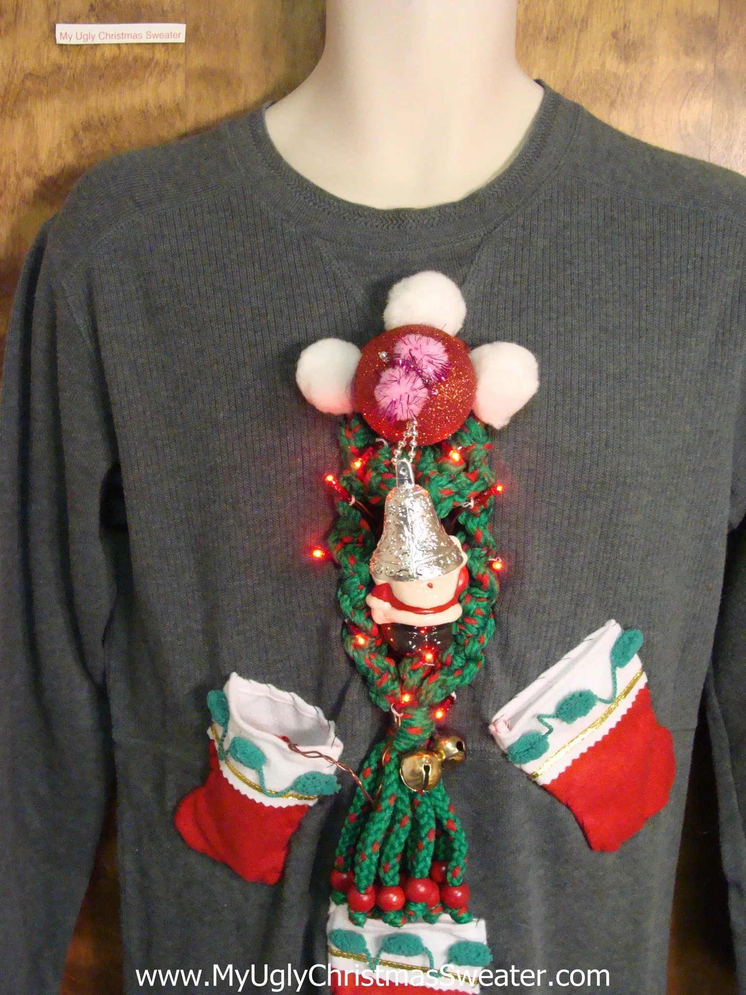 Light Up Ugly Christmas Sweater Party Dress Size M