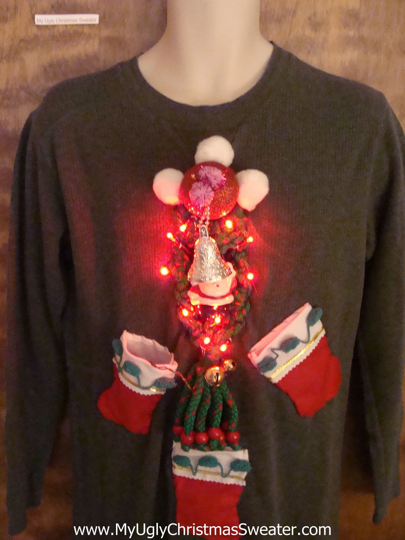 Light Up Ugly Christmas Sweater Party Dress Size M