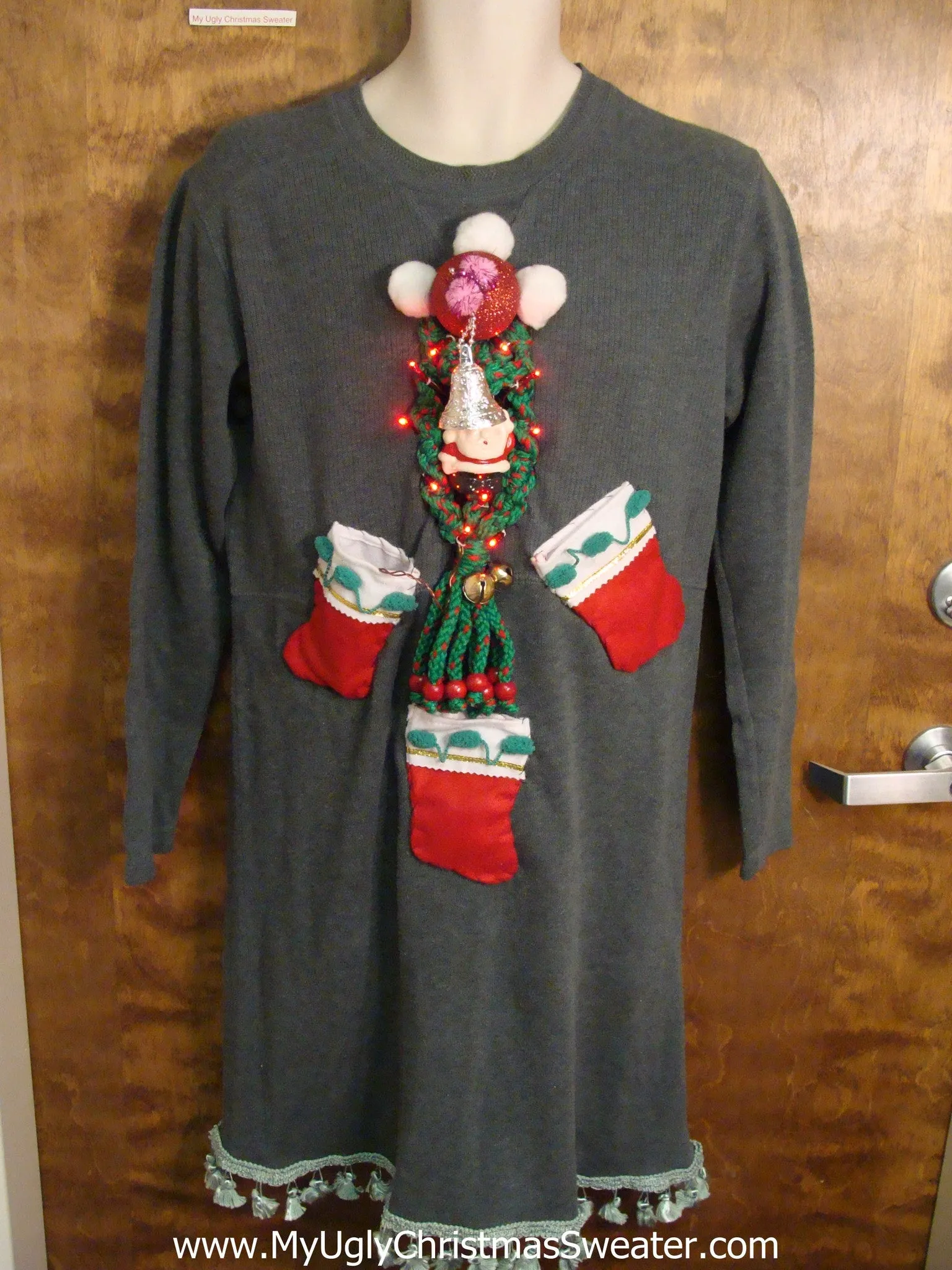 Light Up Ugly Christmas Sweater Party Dress Size M