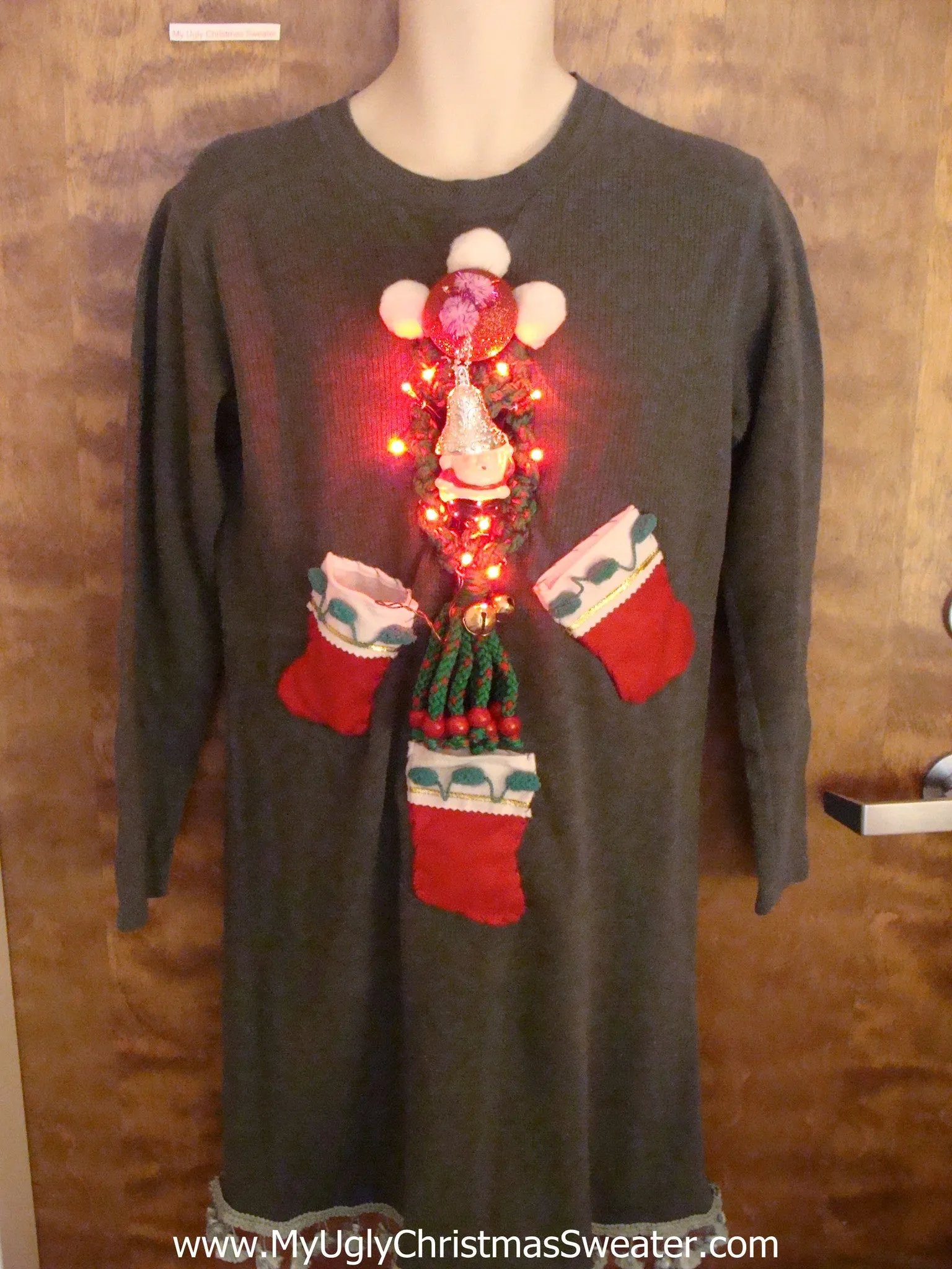 Light Up Ugly Christmas Sweater Party Dress Size M