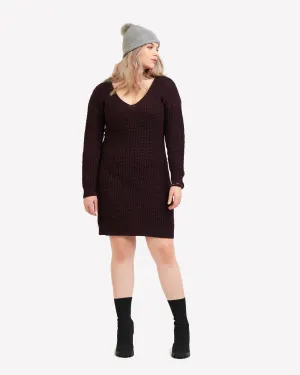 Maeve Sweater Dress | Black / Burgundy