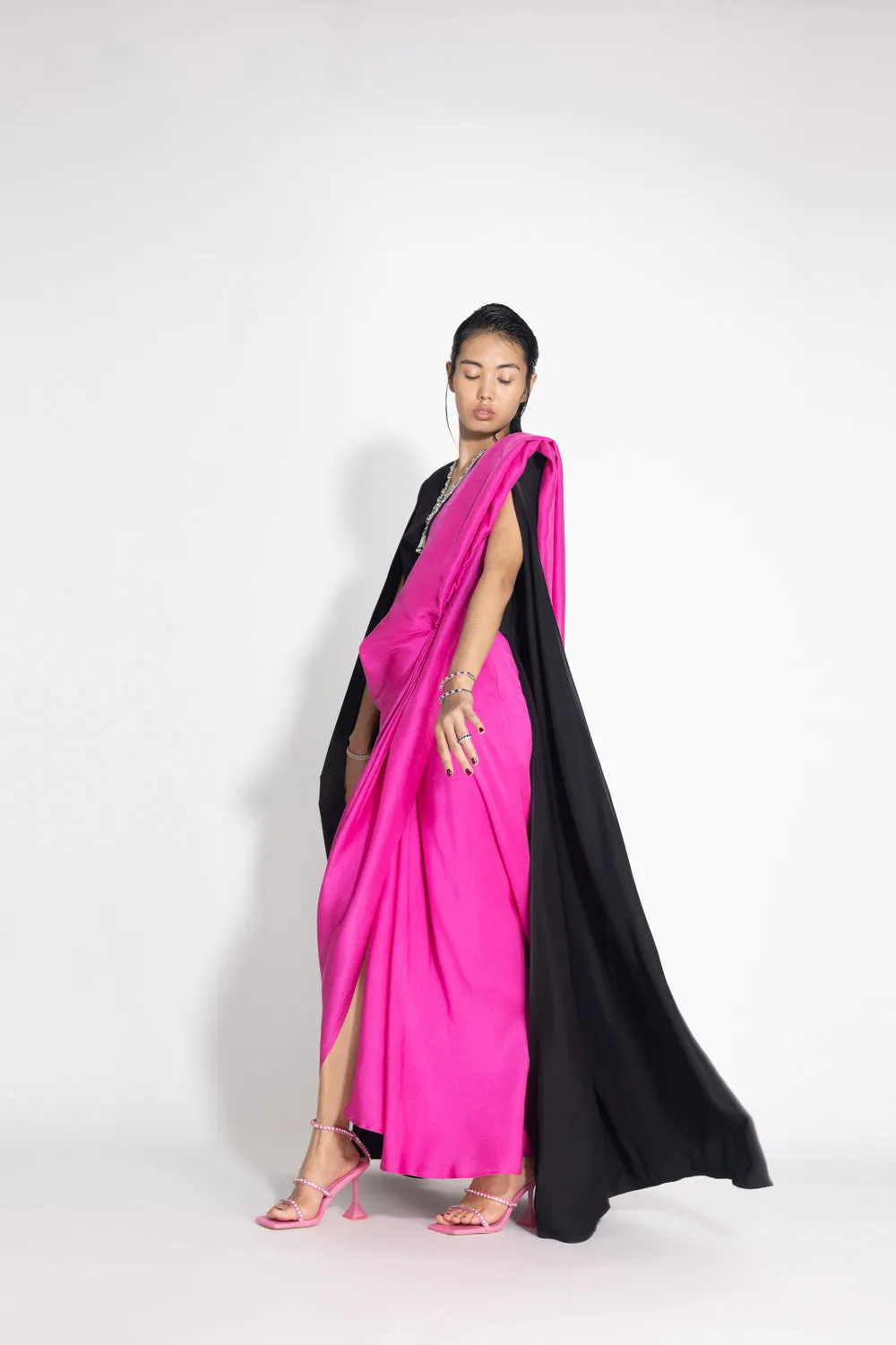 Masai Godet Sari with Neha Cape