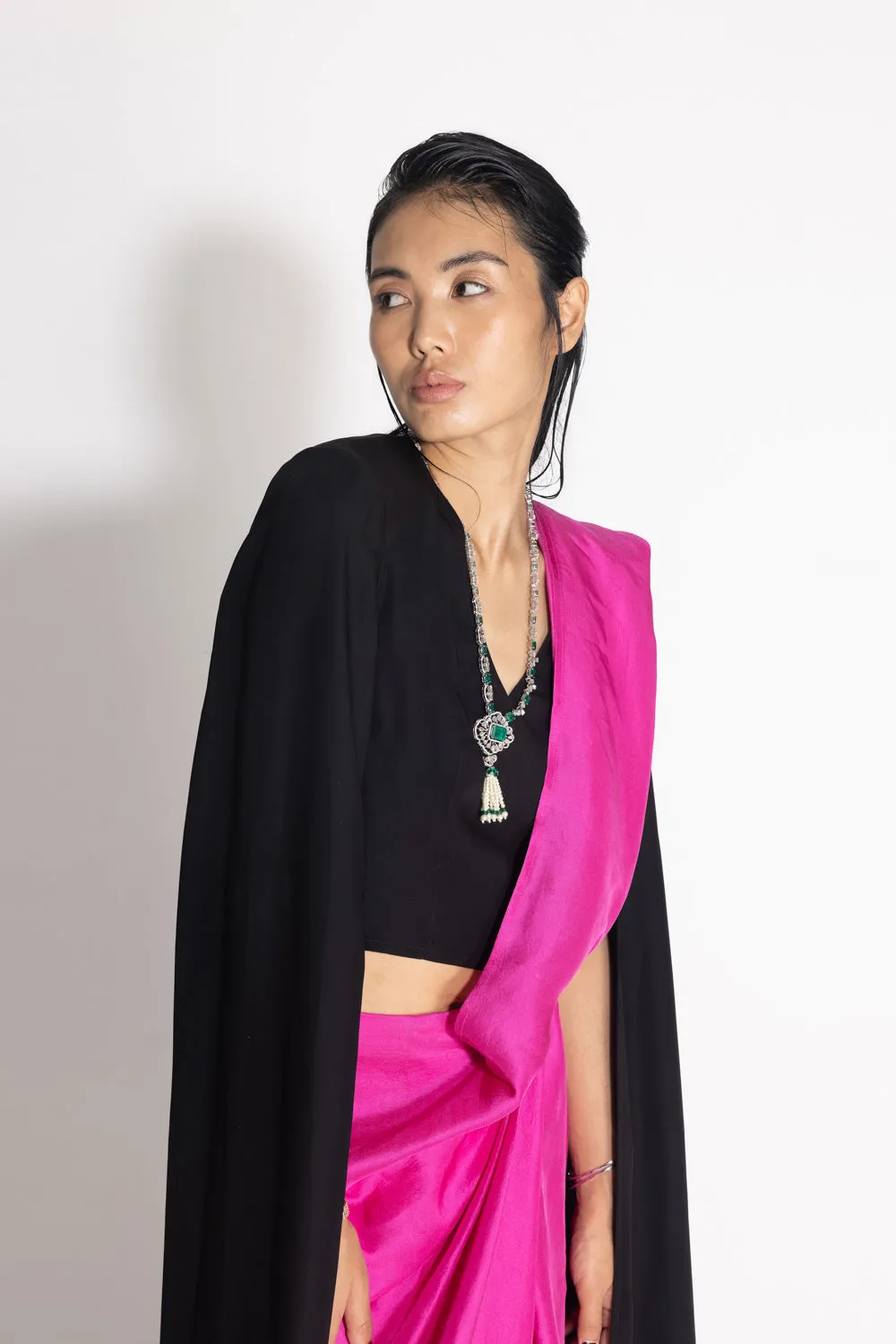 Masai Godet Sari with Neha Cape