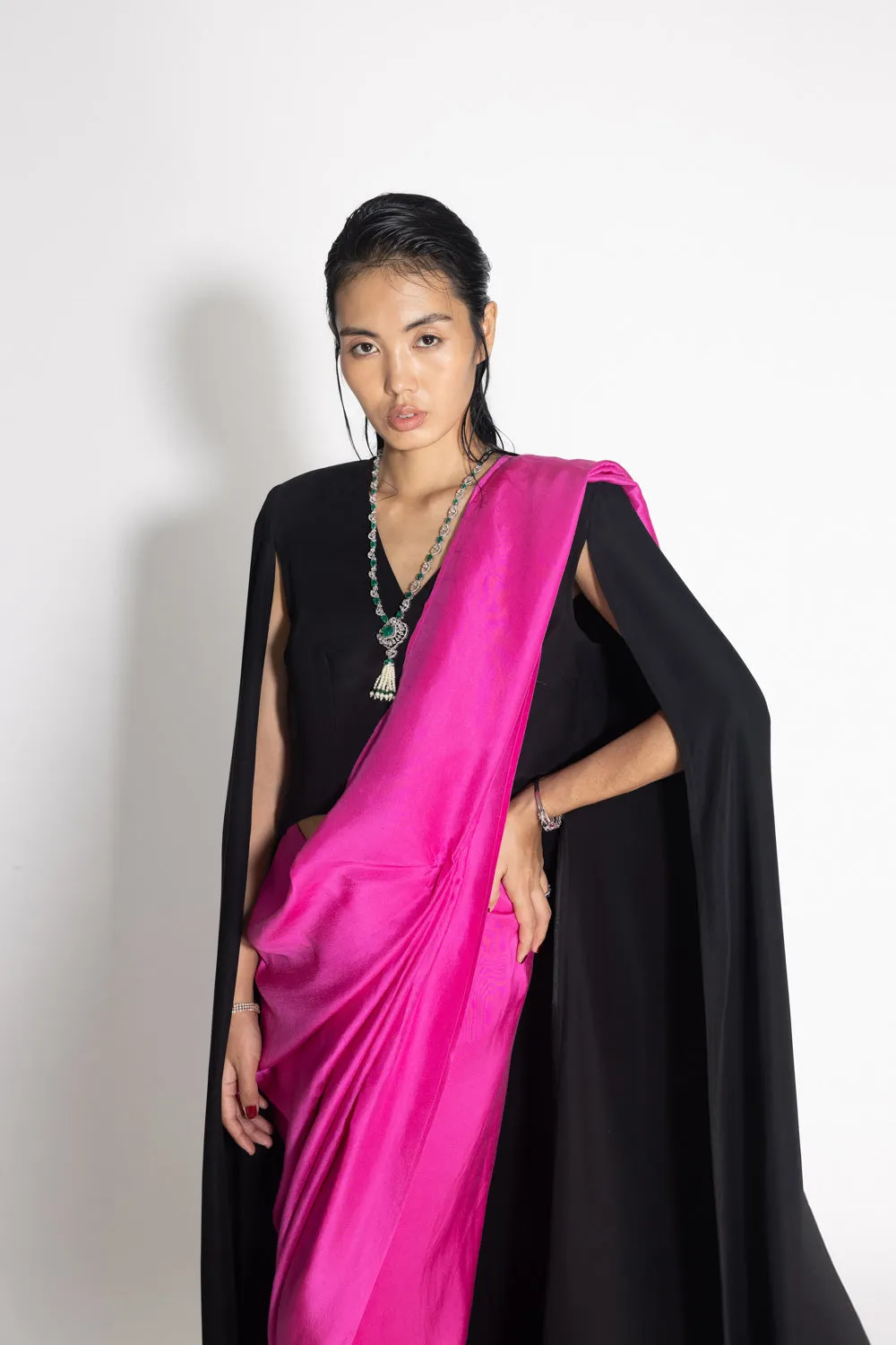 Masai Godet Sari with Neha Cape