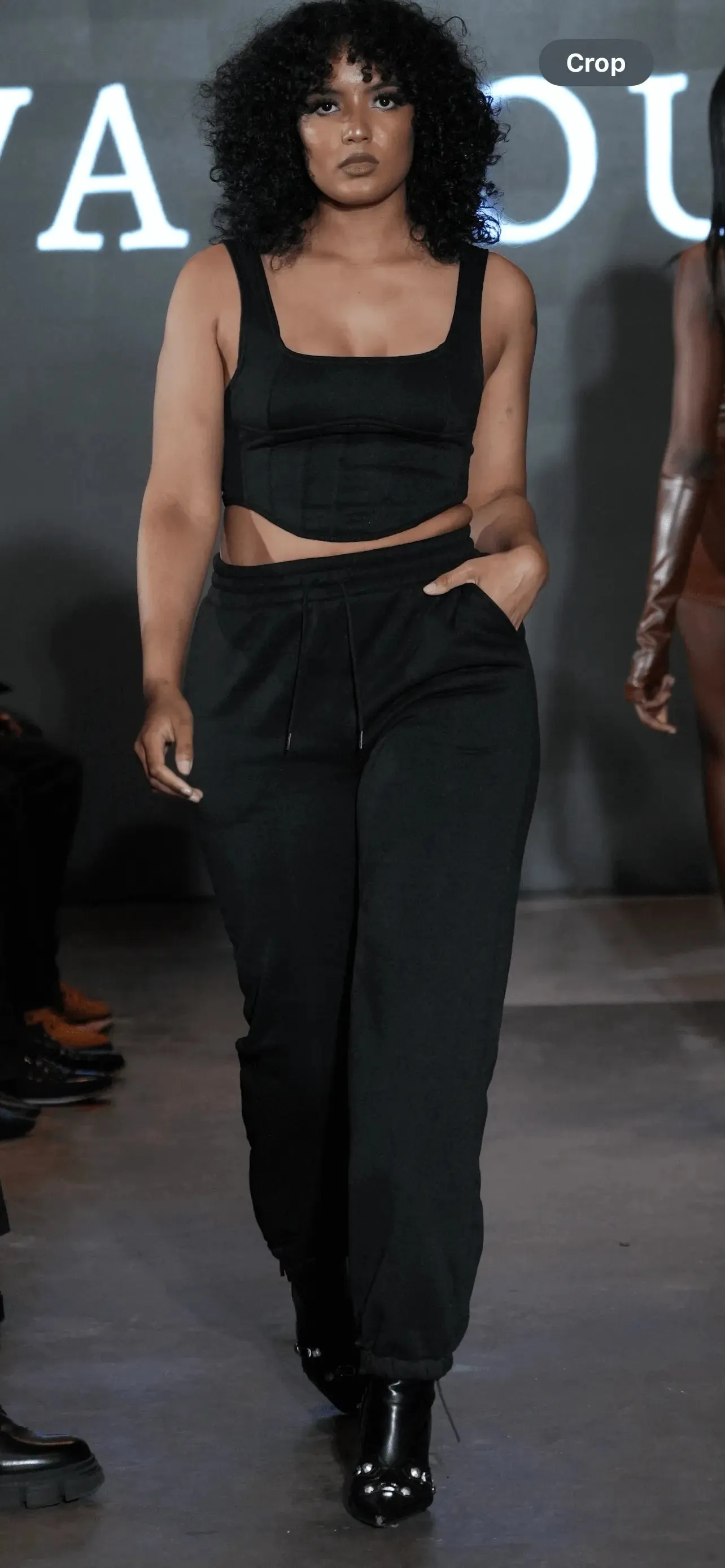 Matching Black fleece jogger.  Trendy Women's Pants.