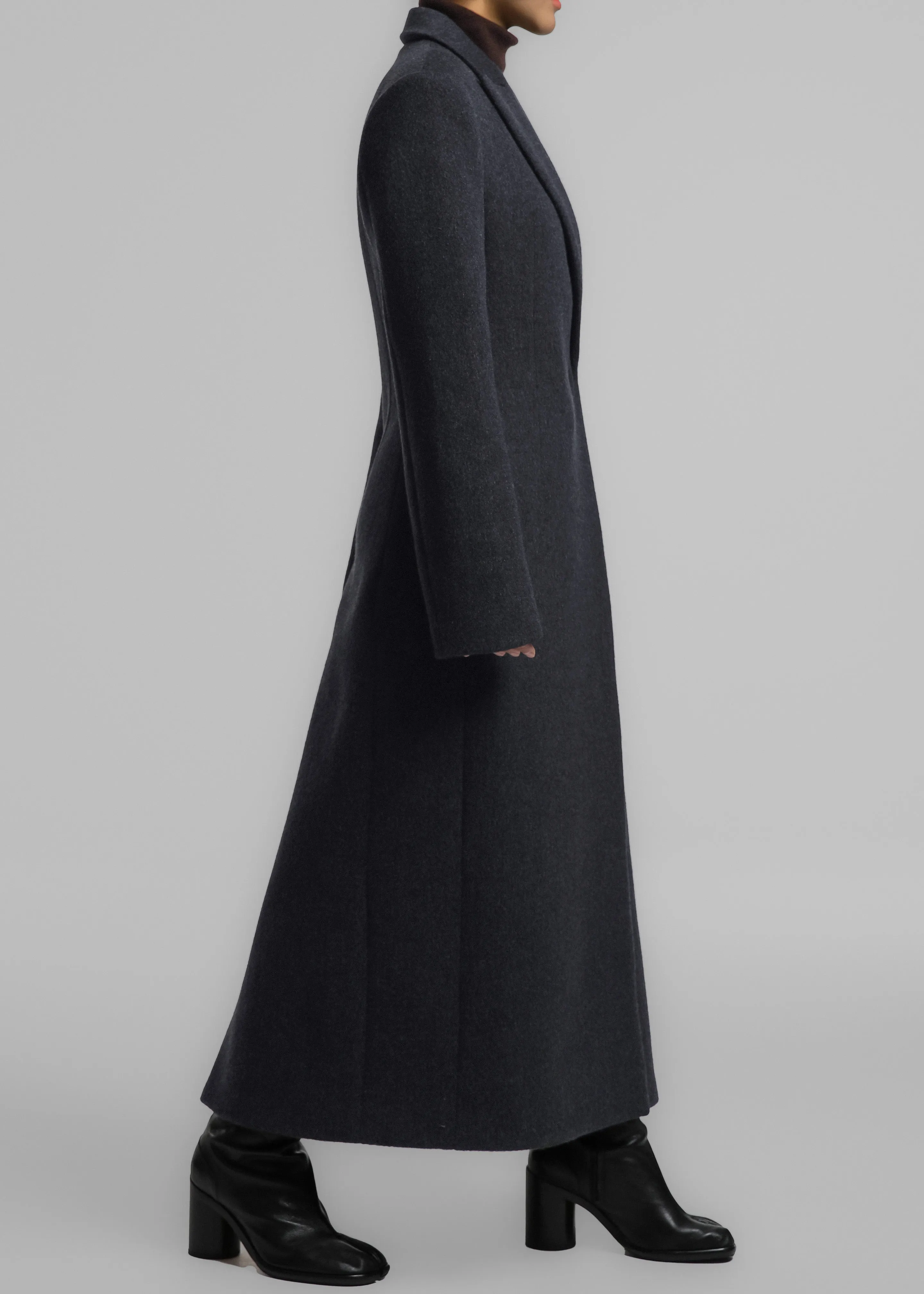 Melva Long Coat - Charcoal