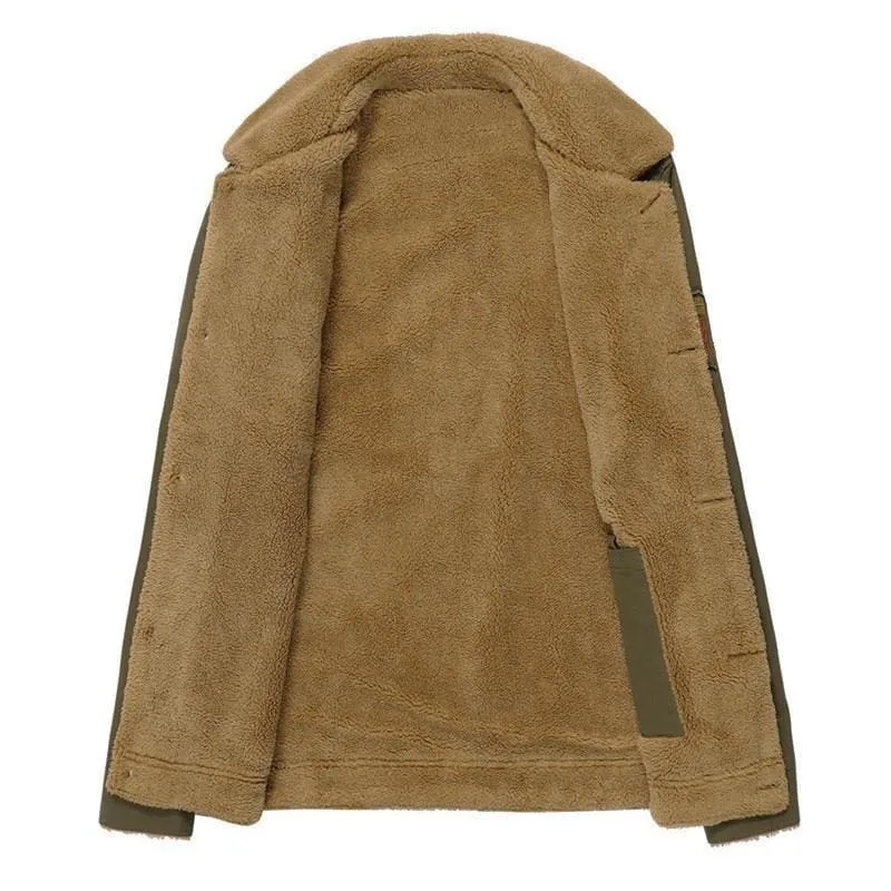 Men Jacket Winter Military Style Denim Coat